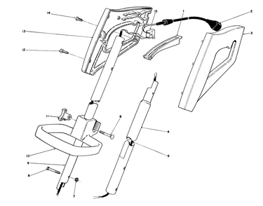 Handle Assembly Diagram and Parts List for 51325 0000001 - 0999999 Lawn Boy Trimmer
